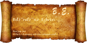 Bánász Edvin névjegykártya